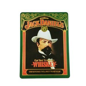 Jack Daniel's Storage Gift Box Tin Metal Hinged Lid Mansfield England 10.5" x 8"